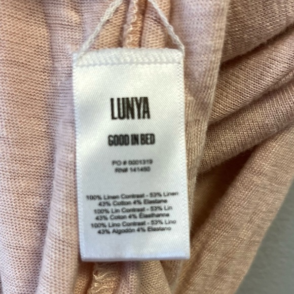Lunya Cardigan Solid Pastel Pink 100% Linen Open Front Knit One Size O/S EUC - Picture 7 of 8